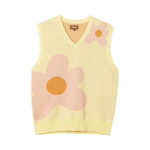 New men Luxury golf Flower Le Fleur Tyler The Creator Knit Casual Sweaters Vest sleeveless Asian Plug Size High Drake #M13